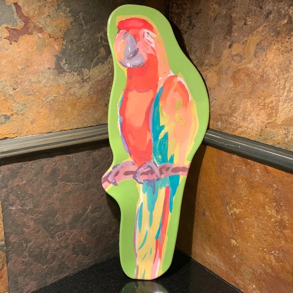 Colorful Tropical Parrot Melamine Decorative Serving Tray Platter Party Decor